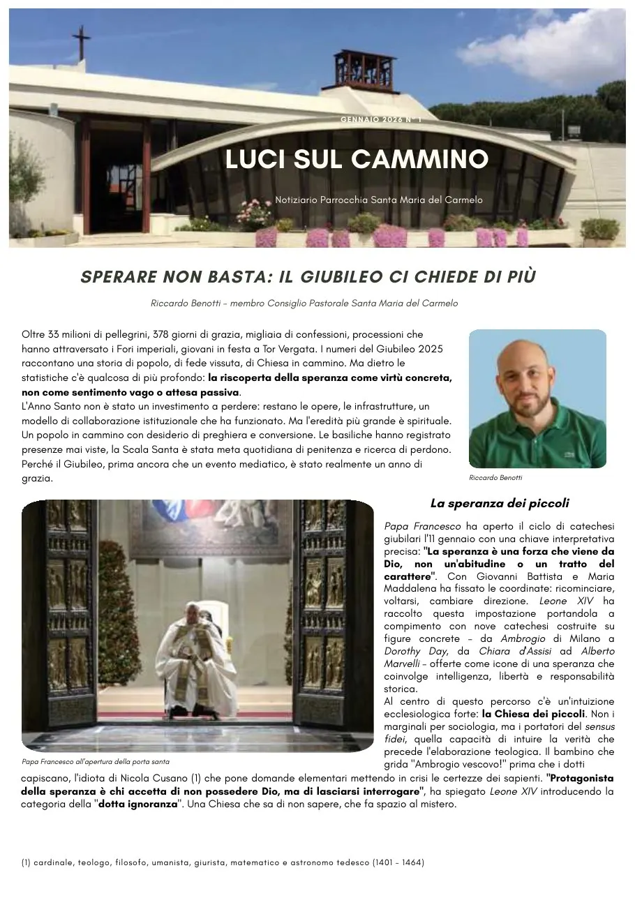Copertina di Luci sul cammino n. 1/2026