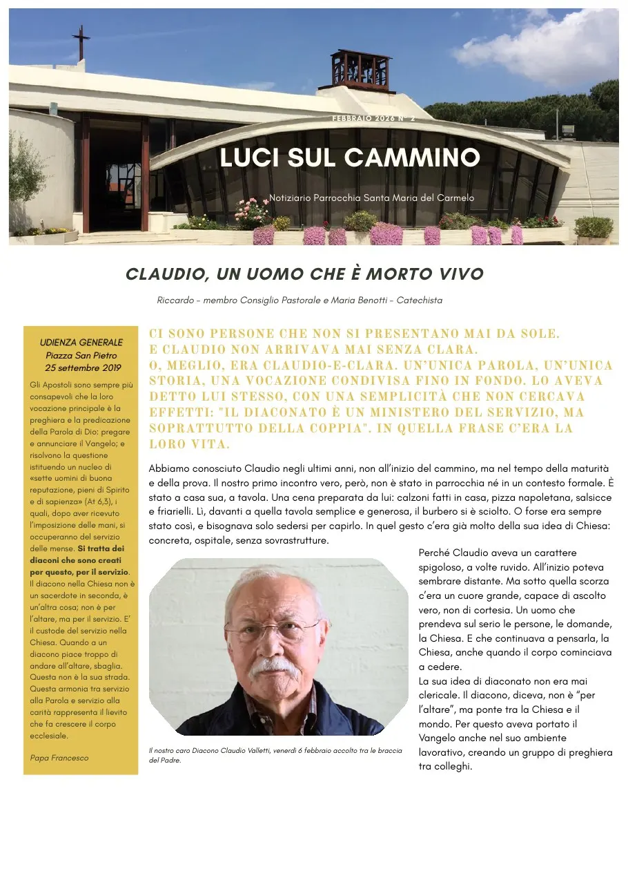 Copertina di Luci sul cammino n. 2/2026