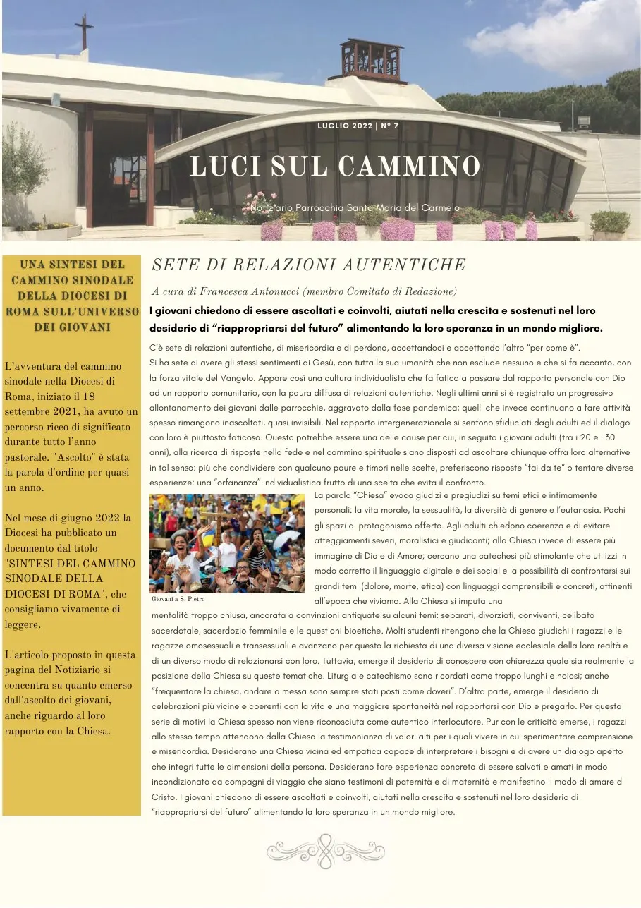 Copertina di Luci sul cammino n. 7/2022