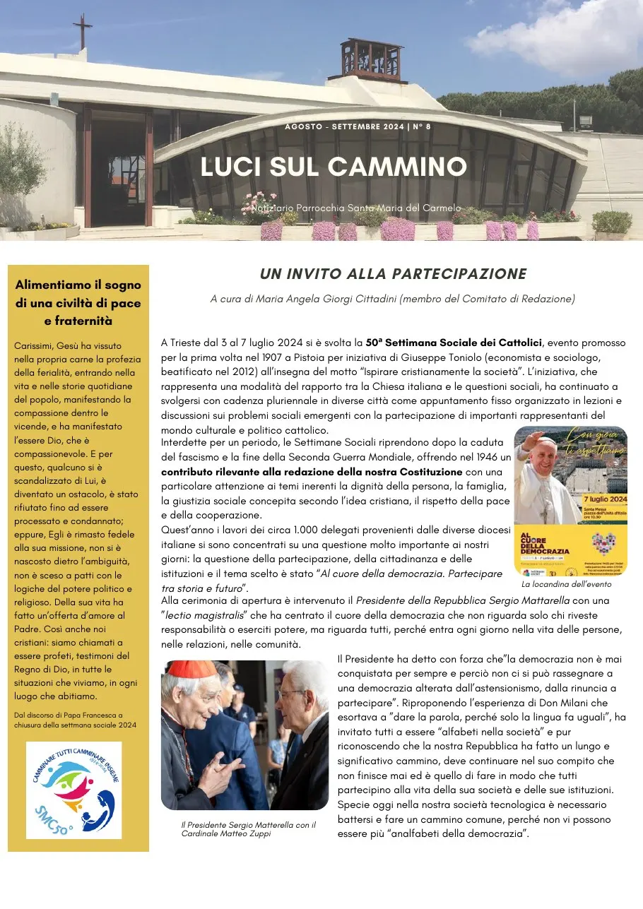 Copertina di Luci sul cammino n. 8 e 9/2024