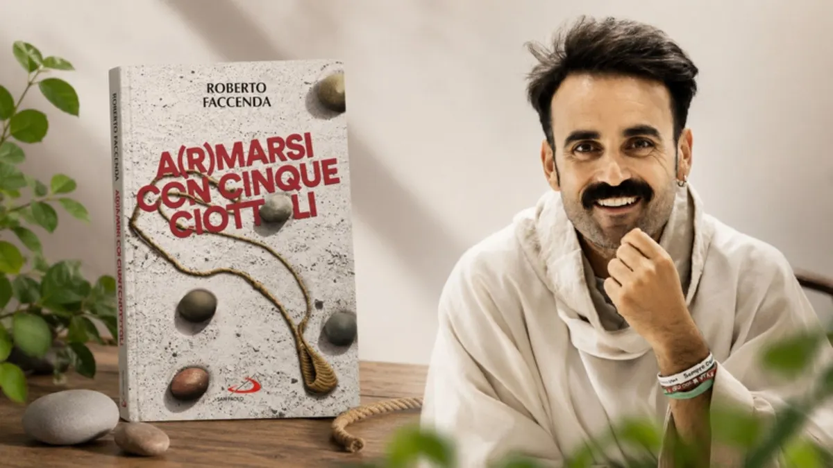 Don Roberto Faccenda e il libro A(r)marsi con cinque ciottoli