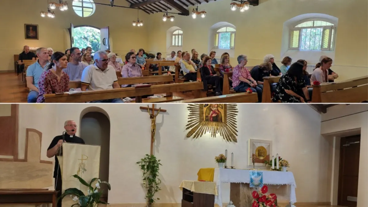 Il ritiro di Pentecoste in cappella: l'assemblea dei partecipanti e la catechesi all'ambone