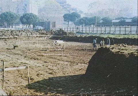 Lavori di costruzione della chiesa